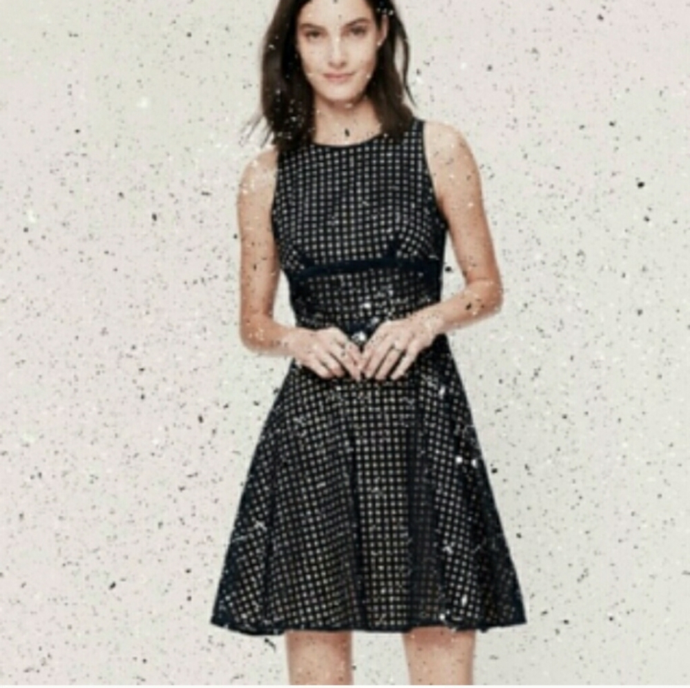 Loft black eyelet dress